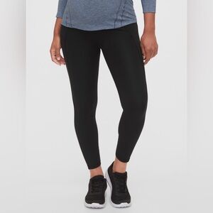 Gapfit Maternity Black Full Panel Blackout 7/8 Leggings Size S